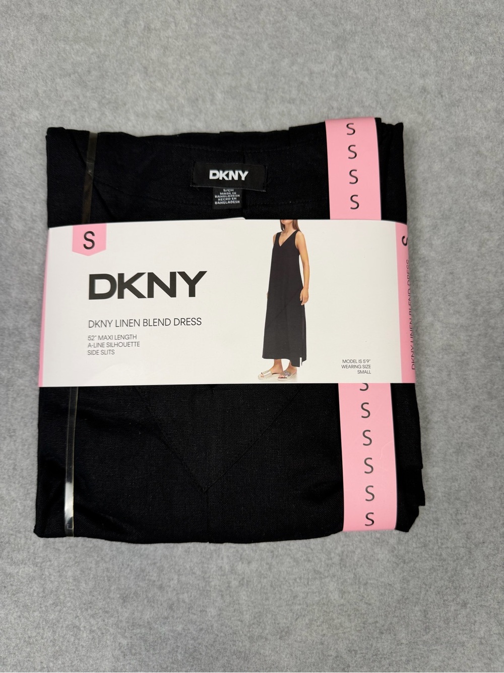 DKNY Women’s Linen Blend Dress, Maxi, A-Line Dress